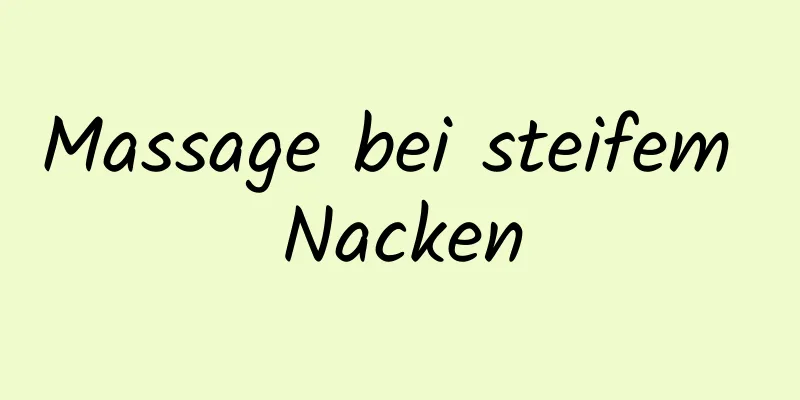 Massage bei steifem Nacken