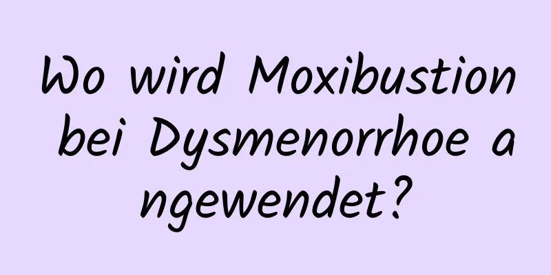 Wo wird Moxibustion bei Dysmenorrhoe angewendet?