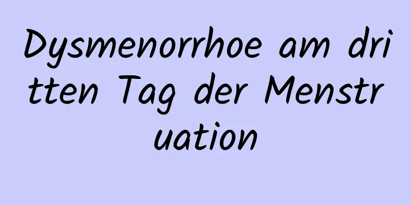 Dysmenorrhoe am dritten Tag der Menstruation