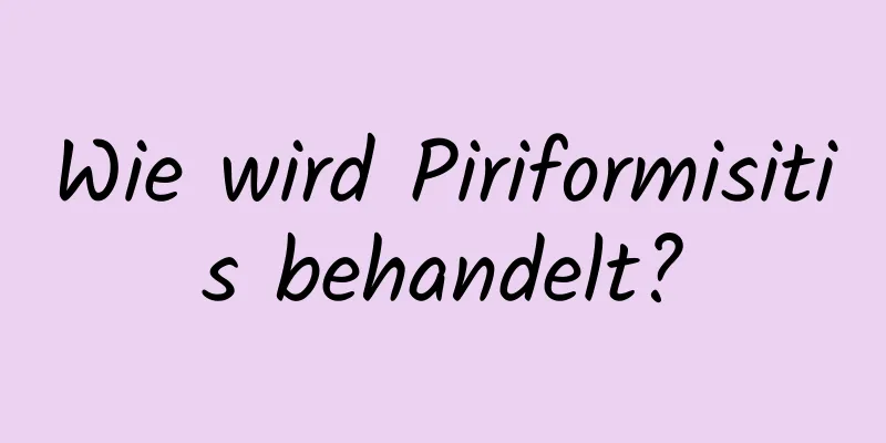 Wie wird Piriformisitis behandelt?