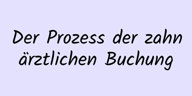 Der Prozess der zahnärztlichen Buchung