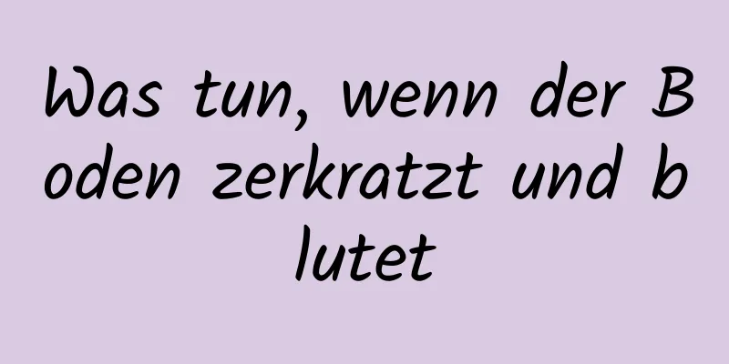 Was tun, wenn der Boden zerkratzt und blutet