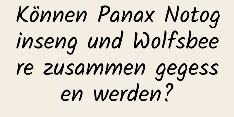 Können Panax Notoginseng und Wolfsbeere zusammen gegessen werden?