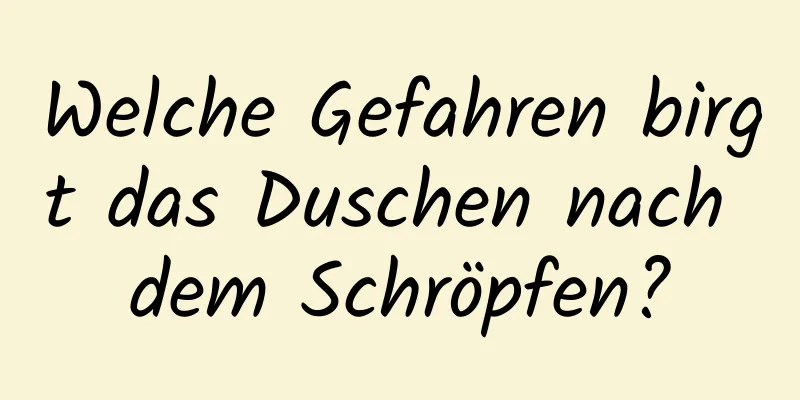 Welche Gefahren birgt das Duschen nach dem Schröpfen?