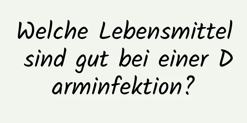 Welche Lebensmittel sind gut bei einer Darminfektion?