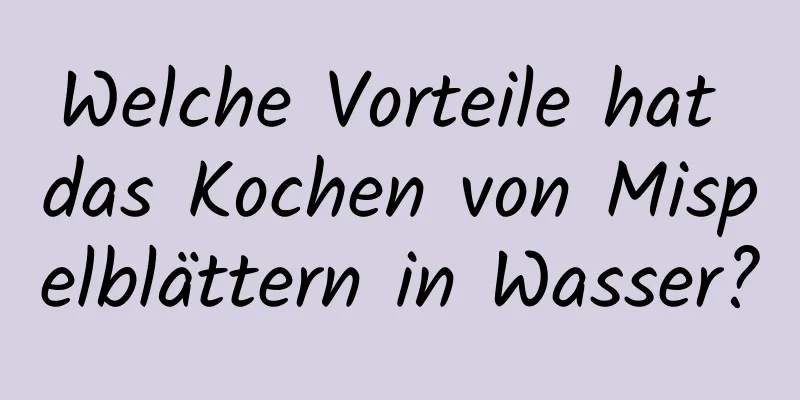 Welche Vorteile hat das Kochen von Mispelblättern in Wasser?