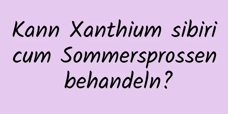 Kann Xanthium sibiricum Sommersprossen behandeln?