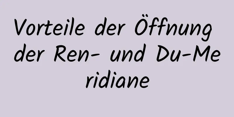 Vorteile der Öffnung der Ren- und Du-Meridiane