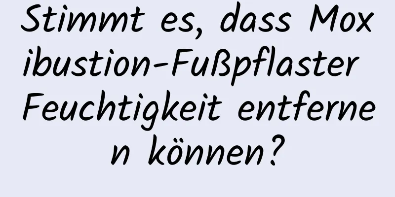 Stimmt es, dass Moxibustion-Fußpflaster Feuchtigkeit entfernen können?