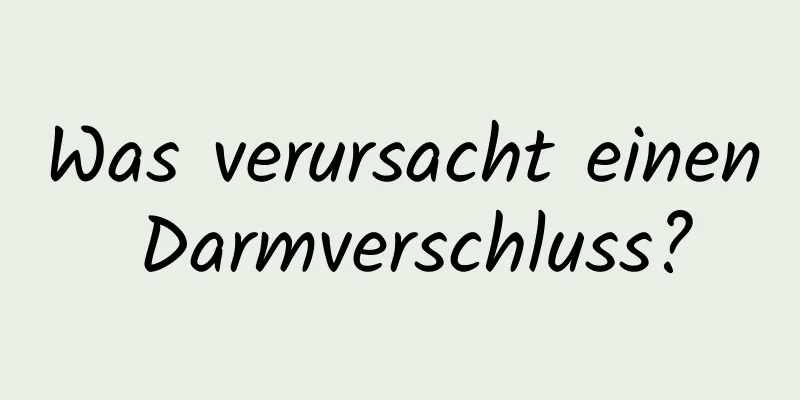 Was verursacht einen Darmverschluss?