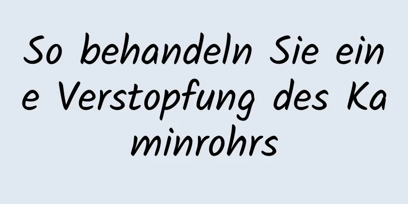 So behandeln Sie eine Verstopfung des Kaminrohrs