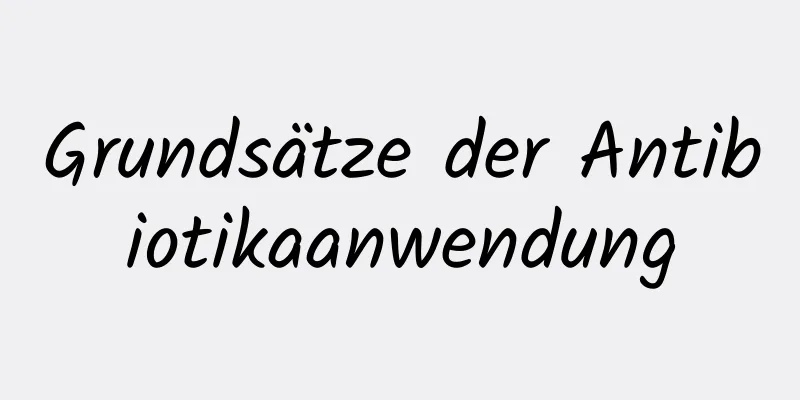 Grundsätze der Antibiotikaanwendung