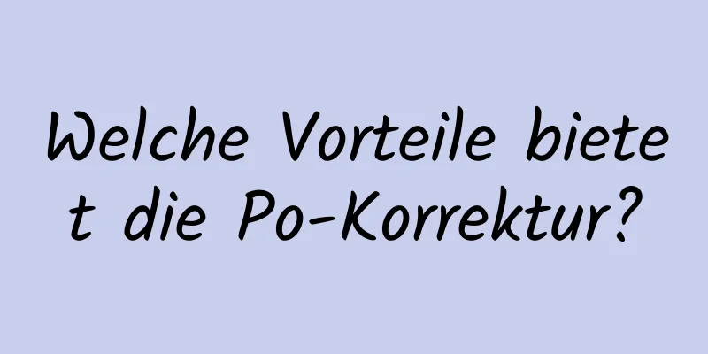 Welche Vorteile bietet die Po-Korrektur?