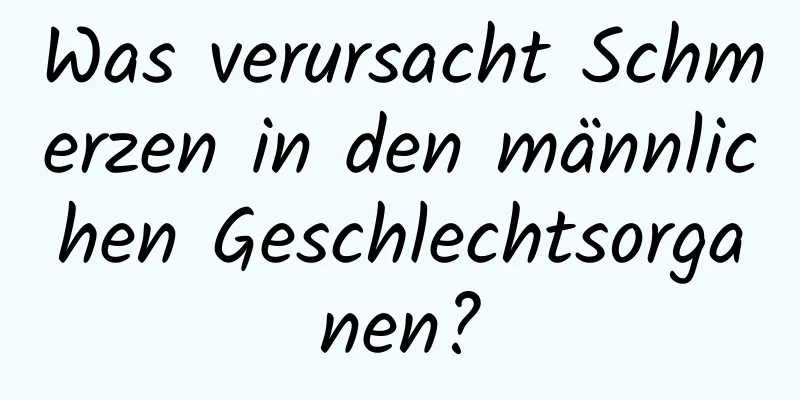 Was verursacht Schmerzen in den männlichen Geschlechtsorganen?