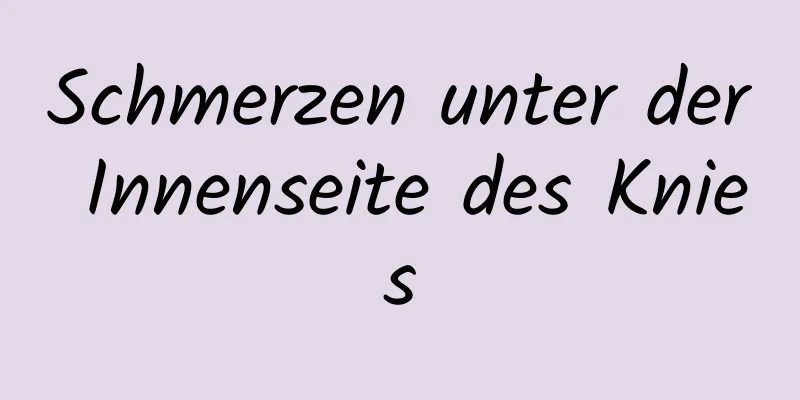 Schmerzen unter der Innenseite des Knies