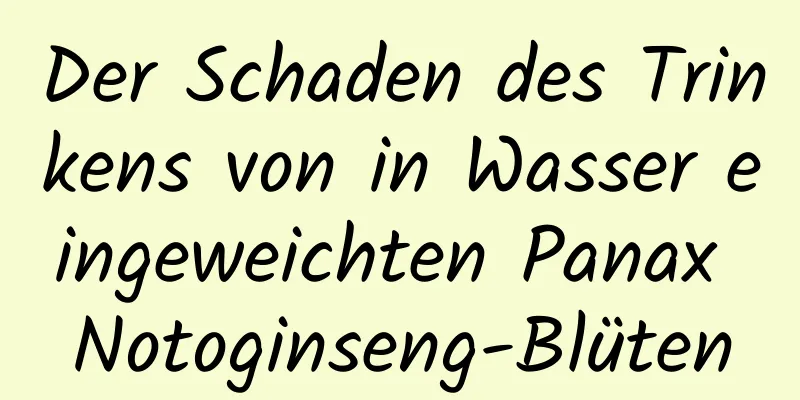 Der Schaden des Trinkens von in Wasser eingeweichten Panax Notoginseng-Blüten