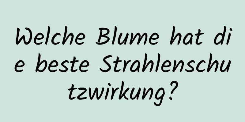 Welche Blume hat die beste Strahlenschutzwirkung?