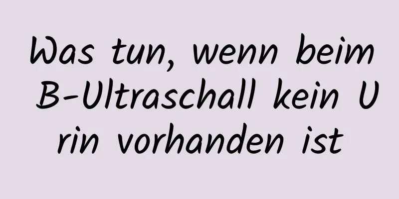 Was tun, wenn beim B-Ultraschall kein Urin vorhanden ist