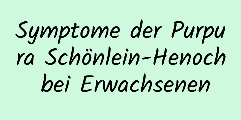 Symptome der Purpura Schönlein-Henoch bei Erwachsenen