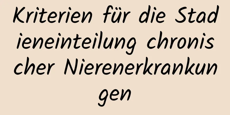 Kriterien für die Stadieneinteilung chronischer Nierenerkrankungen