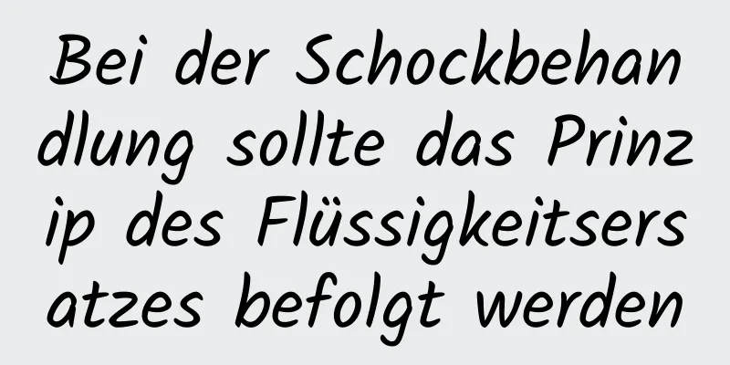 Bei der Schockbehandlung sollte das Prinzip des Flüssigkeitsersatzes befolgt werden