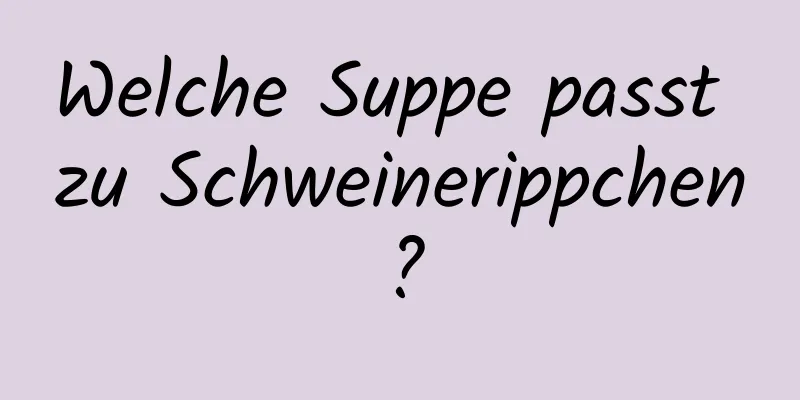 Welche Suppe passt zu Schweinerippchen?