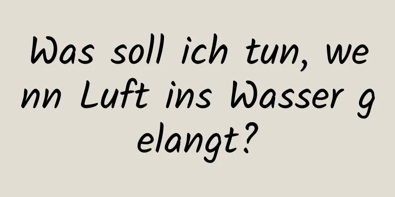 Was soll ich tun, wenn Luft ins Wasser gelangt?