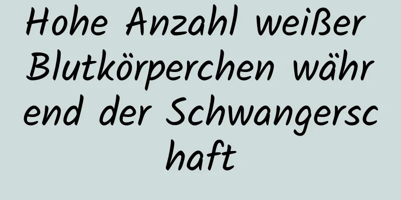 Hohe Anzahl weißer Blutkörperchen während der Schwangerschaft