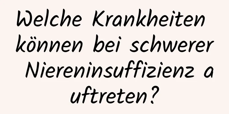 Welche Krankheiten können bei schwerer Niereninsuffizienz auftreten?