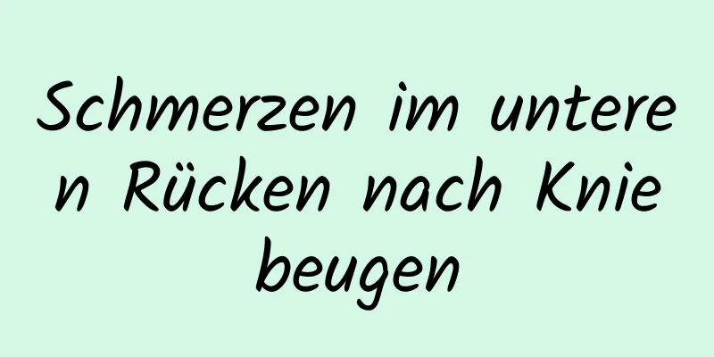 Schmerzen im unteren Rücken nach Kniebeugen