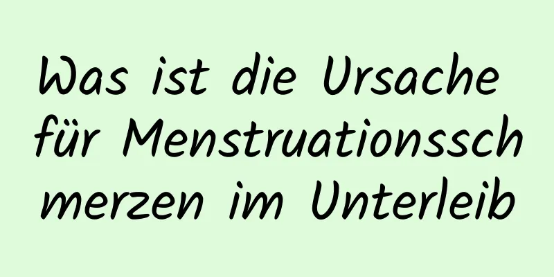 Was ist die Ursache für Menstruationsschmerzen im Unterleib