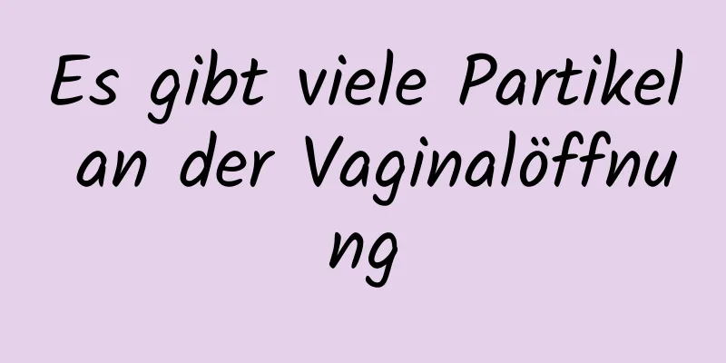 Es gibt viele Partikel an der Vaginalöffnung