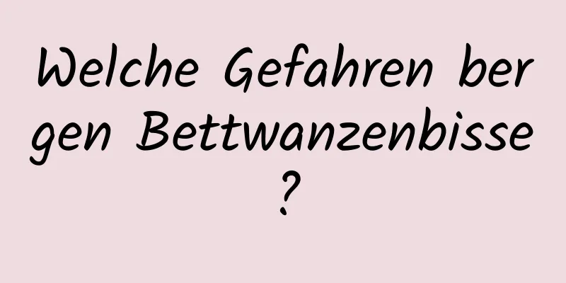 Welche Gefahren bergen Bettwanzenbisse?