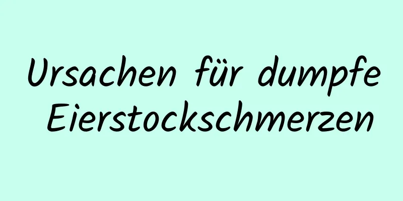 Ursachen für dumpfe Eierstockschmerzen