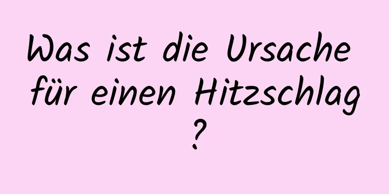 Was ist die Ursache für einen Hitzschlag?