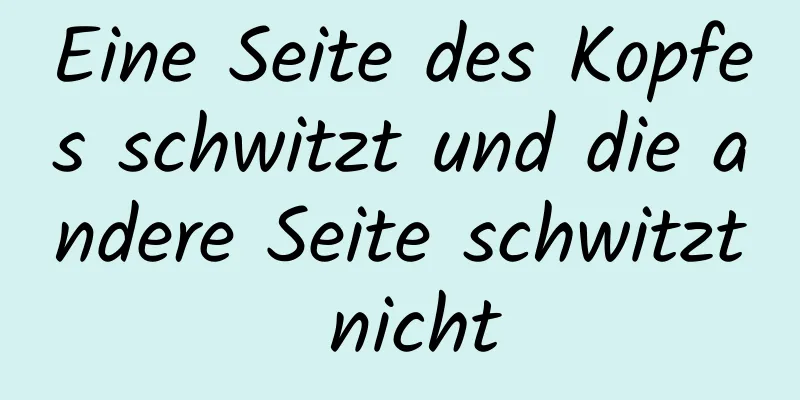 Eine Seite des Kopfes schwitzt und die andere Seite schwitzt nicht