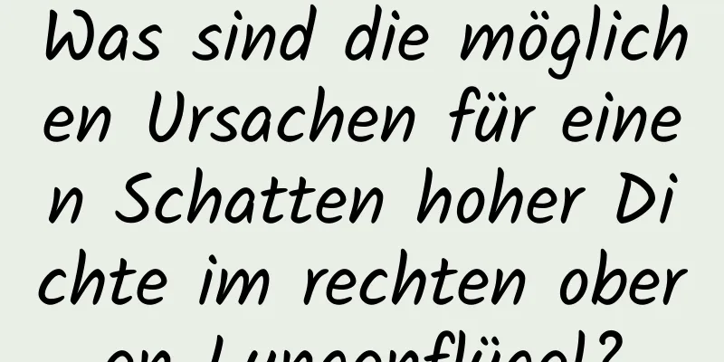 Was sind die möglichen Ursachen für einen Schatten hoher Dichte im rechten oberen Lungenflügel?