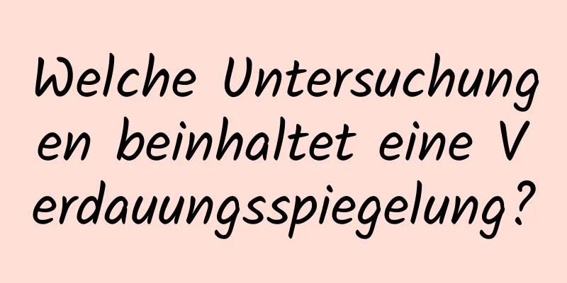 Welche Untersuchungen beinhaltet eine Verdauungsspiegelung?