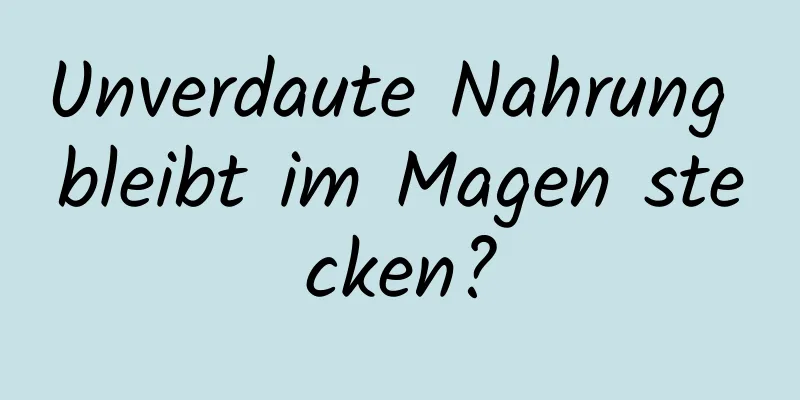 Unverdaute Nahrung bleibt im Magen stecken?