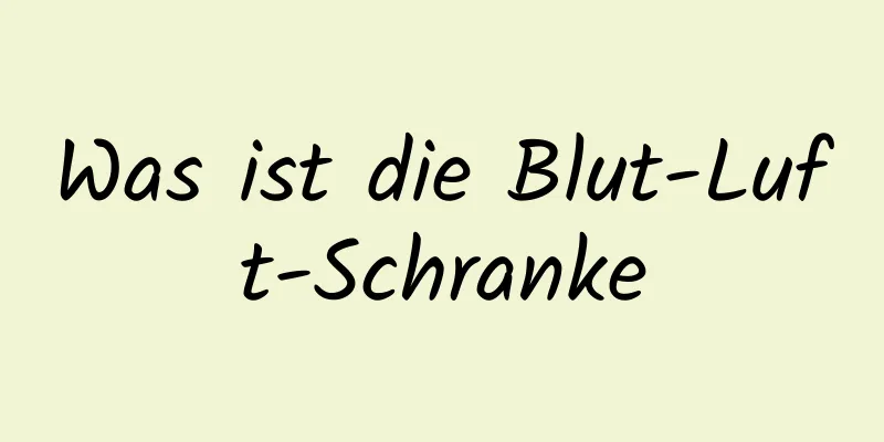 Was ist die Blut-Luft-Schranke