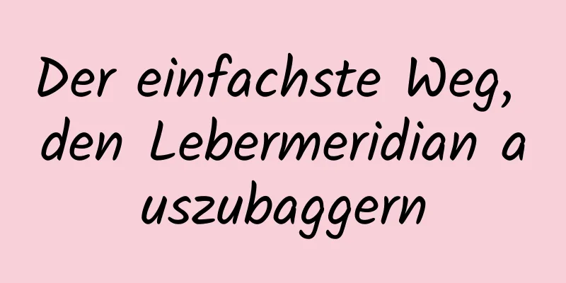 Der einfachste Weg, den Lebermeridian auszubaggern