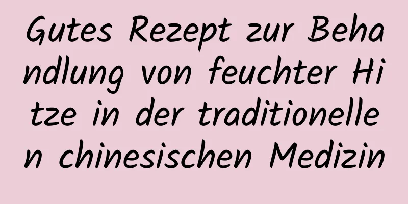 Gutes Rezept zur Behandlung von feuchter Hitze in der traditionellen chinesischen Medizin