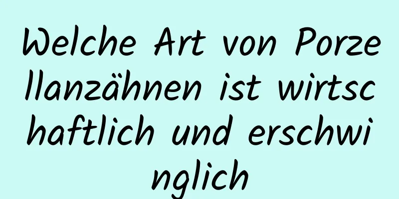 Welche Art von Porzellanzähnen ist wirtschaftlich und erschwinglich