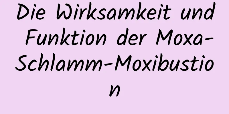 Die Wirksamkeit und Funktion der Moxa-Schlamm-Moxibustion