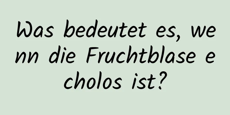 Was bedeutet es, wenn die Fruchtblase echolos ist?