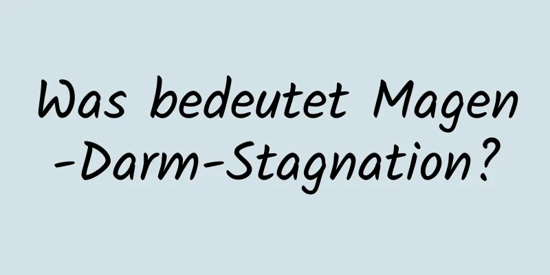 Was bedeutet Magen-Darm-Stagnation?