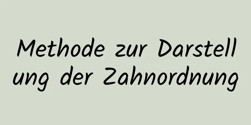 Methode zur Darstellung der Zahnordnung