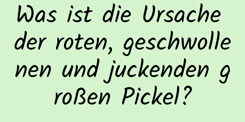 Was ist die Ursache der roten, geschwollenen und juckenden großen Pickel?