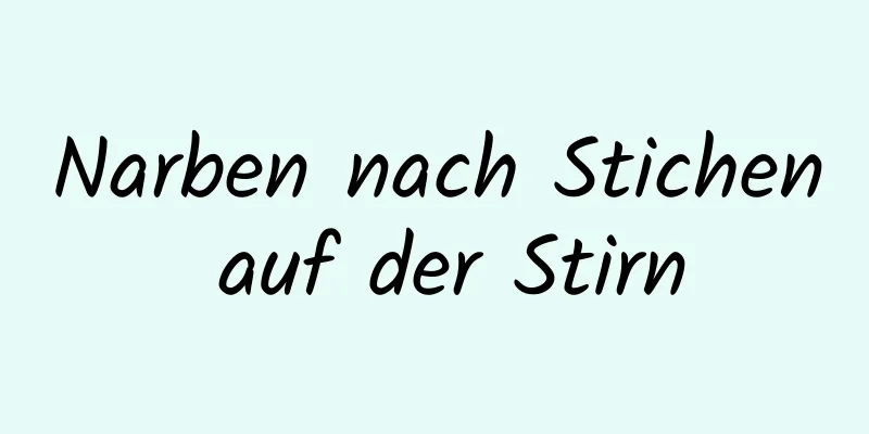 Narben nach Stichen auf der Stirn