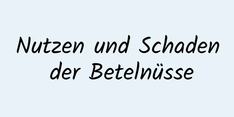 Nutzen und Schaden der Betelnüsse